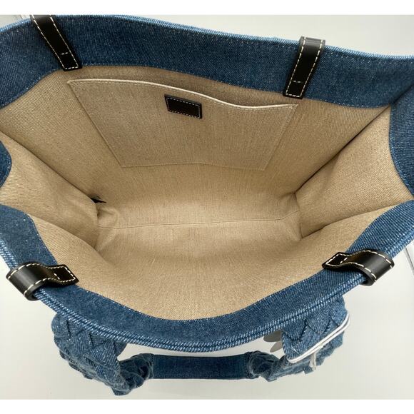 $2K BRAND NEW CHLOE LARGE WOODY DENIM SUMMER TOTE BAG NWT AUTHENTIC - Picture 13 of 15